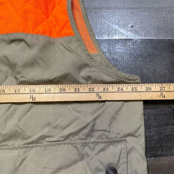 LL Bean Mens Size XL Vintage Vest Orange Khaki Freeport Marine Fishing Pockets - Picture 6 of 7